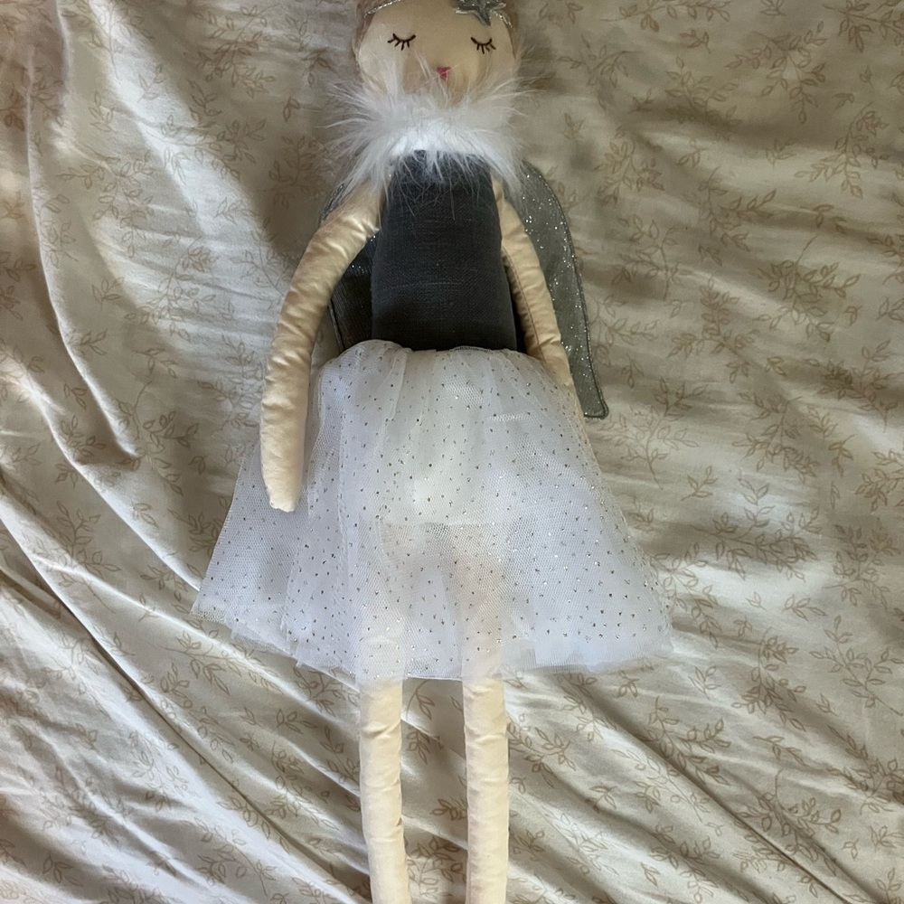 Anthropologie Cream and White Plush ballerina fairy Doll - Picture 4 of 4